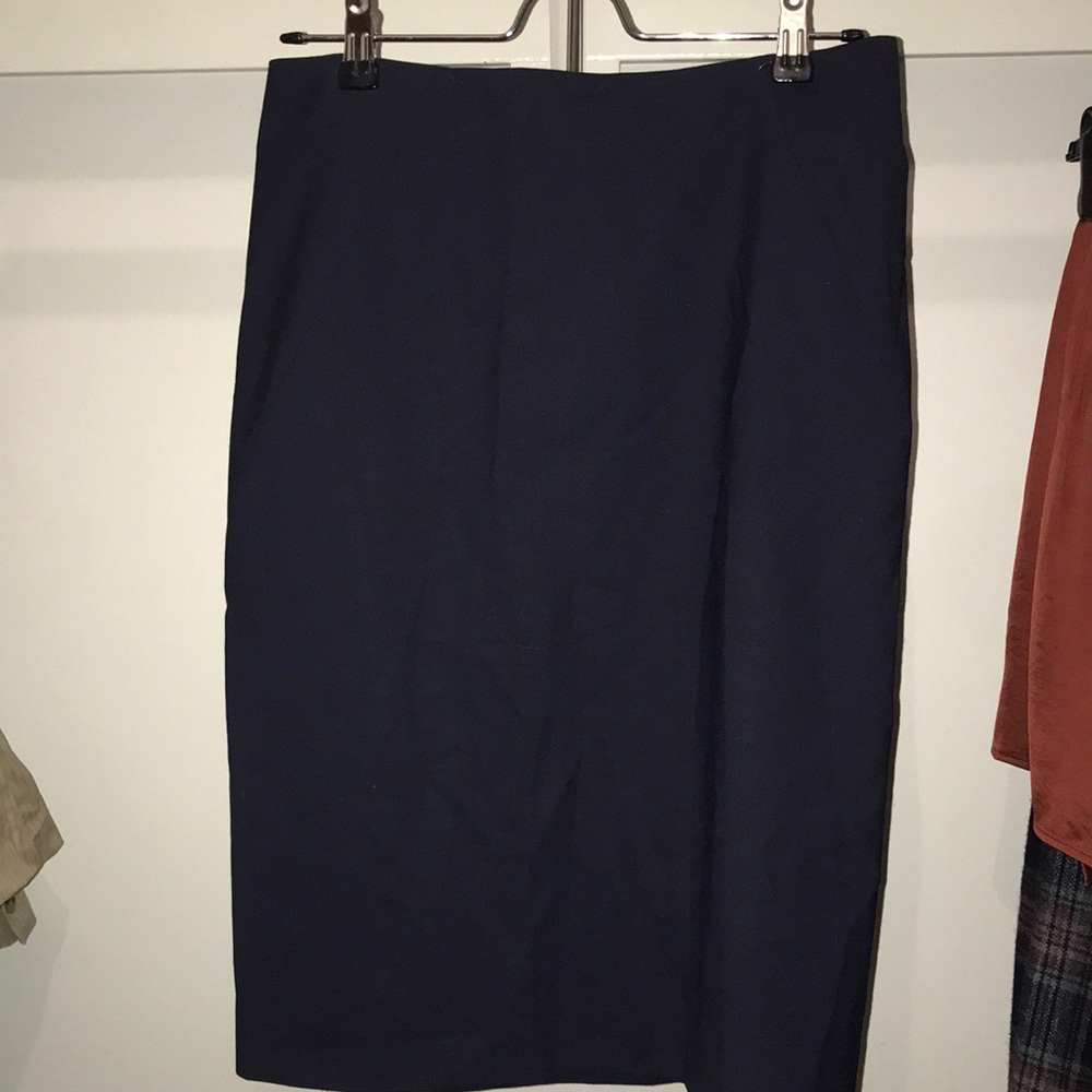 Theory Classic Navy Pencil Skirt